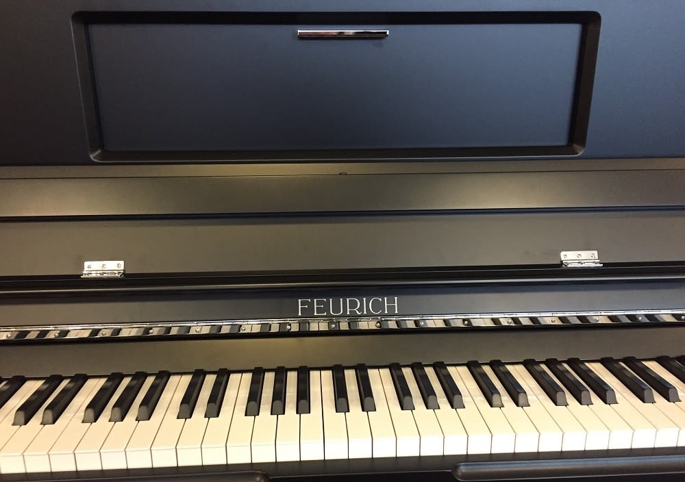 Feurich Klavier, Feurich Klavier 123 Vienna, Klavier schwarz satiniert, Marken Klavier, Klavier-Atelier Burkhard Casper